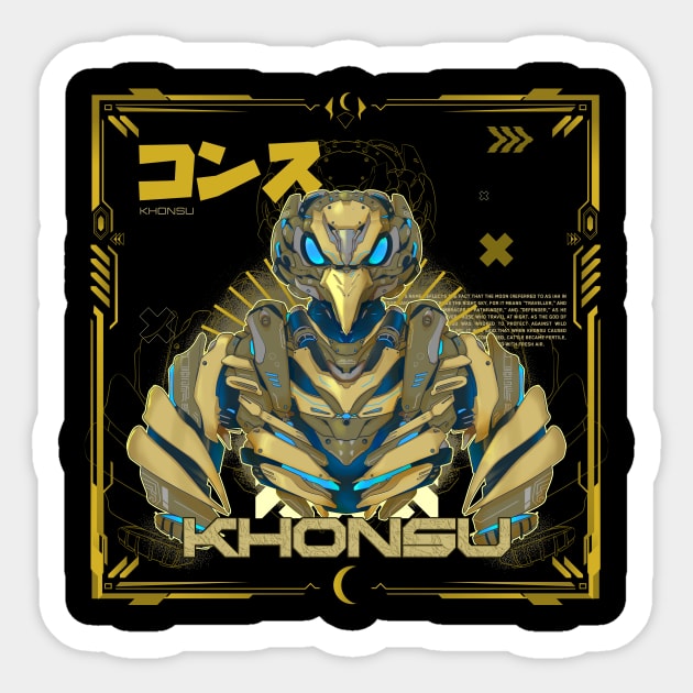 KHONSU GOD OF THE MOON MECHA VERSION Sticker by Dnz